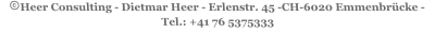 Heer Consulting - Dietmar Heer - Erlenstr. 45 -CH-6020 Emmenbrücke -  Tel.: +41 76 5375333